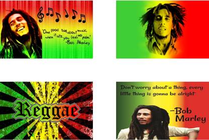Bob Marley Combo Poster set of Four Posters - Bob Marley Poster for Room - Bob Marley Wall Poster Paper Print