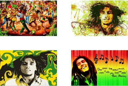Bob Marley Combo Poster set of Four Posters - Bob Marley Poster for Room - Bob Marley Wall Poster Paper Print