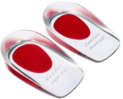 SYGA 1 Pair of Transparent Heel Pain Inserts Silicone Gel Heel Pads Foot Care (Red) Heel Support