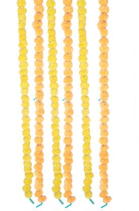 HE Decor Yellow, Orange Marigold Artificial Flower