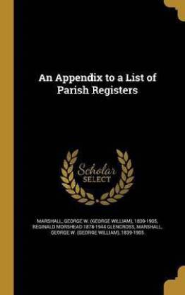 An Appendix to a List of Parish Registers