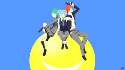 Athah Anime Assassination Classroom Nagisa Shiota Karma Akabane Kaede Kayano Koro-sensei Minimalist 13*19 inches Wall Poster Matte Finish Paper Print