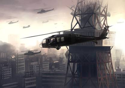 Athah Anime Original Helicopter 13*19 inches Wall Poster Matte Finish Paper Print