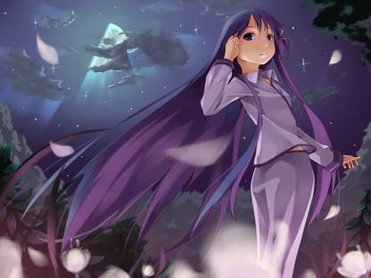 Athah Anime Hanbun no Tsuki ga Noboru Sora 13*19 inches Wall Poster Matte Finish Paper Print