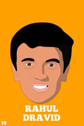 Rahul Dravid Minimal Design | Wall Art Poster Fine Art Print