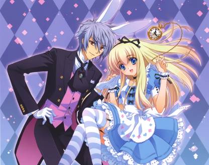 Athah Anime Alice In Wonderland Alice White Rabbit 13*19 inches Wall Poster Matte Finish Paper Print