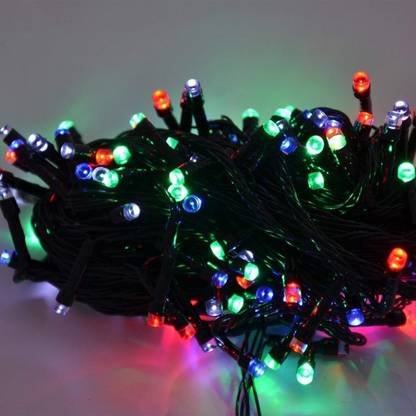 Glimmer Lightings Diwali Light 32 LEDs 8 m Blue Steady String Rice Lights