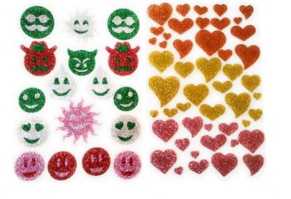 MatrixWeb 5 cm ASSORTED HEART STICKER Self Adhesive Sticker