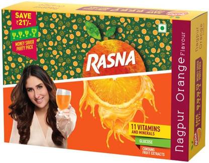 Rasna Fruit Fun MSP (32Gl+32GL+ 32GL) Nagpur Orange Pack of 4