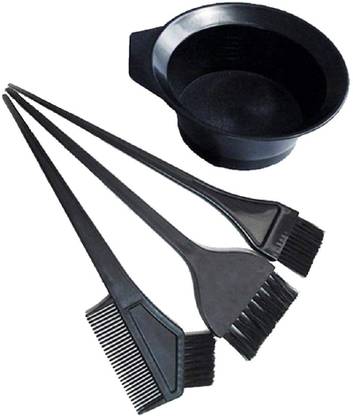 ATB 4 Pcs Salon Hair Coloring Dyeing Kit Dye Brush Comb Bowl Tint Tool Kit (Black)