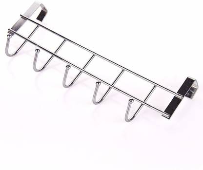 Desi Rang Over door Steel Hanger with 5 Hooks organizer for kitchen bathroom, multipurpose Regular Organizer