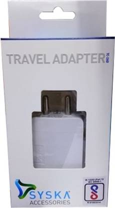 Syska 2 A Wall Charger for Mobile with Detachable Cable