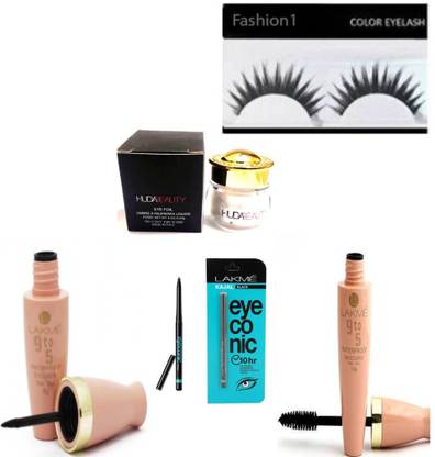 FASHION 1 COMBO SETS EYELASHS ,9T05 EYELINER,MASCARA, WITH EYECONIC KAJAL