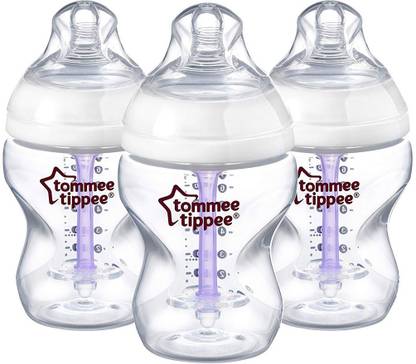 Tommee Tippee Closer to Nature Anti-Colic Bottles, 9 Ounce, 3 Count - 266 ml