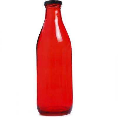SuttaLife Multipurpose Glass Water Bottle with Airtight Metallic Cap for Water, Milk, Juice & Fridge, Home, Office, Cafe, Restaurant, 1 Litre 1000 ml Bottle