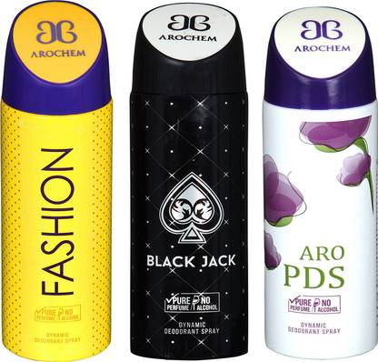 आरोचेम FASHION & ARO PDS & BLACK JACK DYNAMIC DEODORANT BODY SPRAY BODY DEO SPRAY डिओडोरेंट स्प्रे  -  पुरुषों और महिलाओं के लिए