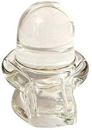 numeroastro Natural & Original Crystal/Sphatik Shiva Lingam/Shivling For Puja (128 Gms Approx) Decorative Showpiece - 7 cm