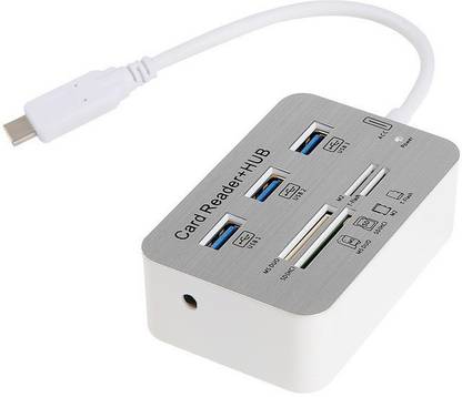 ROQ USB 3.1 Type-C to 3-Port USB Hub + MS_SD_M2_TF Combo Card Reader