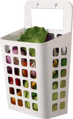 HOUSE OF QUIRK Wall Hanging Laundry Basket for Vegetable Storage, Bathroom Sucker Hanging Laundry Basket - Multicolor Plastic Fruit & Vegetable Basket