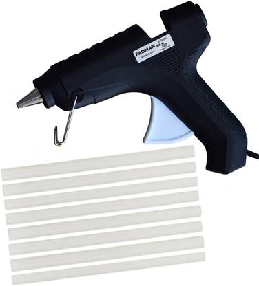 FADMAN BLACK GLUE GUN 40 WATT HOT MELT GLUE GUN WITH 8 ADHESIVE HOT GLUE STICKS Standard Temperature Corded Glue Gun