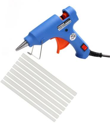FADMAN BLUE MINI GLUE GUN | 20 WATT | HOT MELT GLUE GUN | WITH 8 ADHESIVE HOT GLUE STICKS Standard Temperature Corded Glue Gun