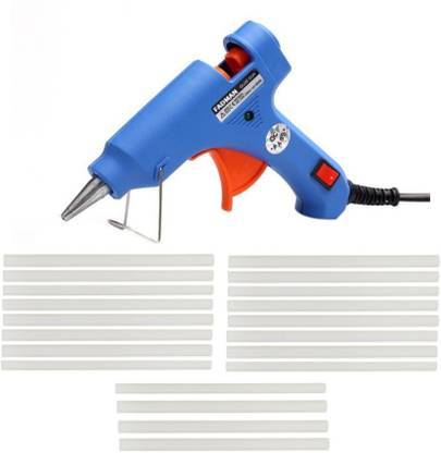 FADMAN BLUE MINI GLUE GUN | 20 WATT | HOT MELT GLUE GUN | WITH 20 ADHESIVE HOT GLUE STICKS Standard Temperature Corded Glue Gun
