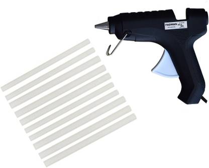 FADMAN BLACK GLUE GUN 40 WATT HOT MELT GLUE GUN WITH 10 ADHESIVE HOT GLUE STICKS Standard Temperature Corded Glue Gun