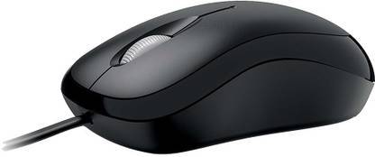 MICROSOFT Basic Optical Mouse - Black (P58-00061) Wired Ambidextrous Optical Mouse