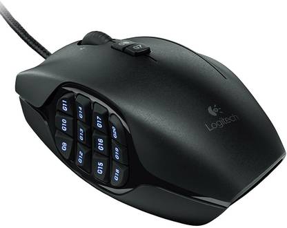 Logitech G600 MMO Gaming Mouse, RGB Backlit, 20 Programmable Buttons Wired Ambidextrous Optical  Gaming Mouse