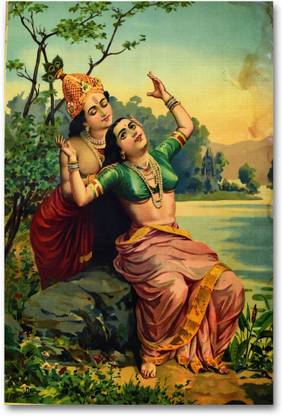Wall Poster - Raja Ravi Varma - Radha Vilas - HD Quality Poster Paper Print