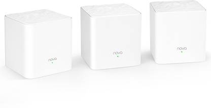 TENDA Nova MW3 (3-Pack) Whole Home Mesh Mesh Router 2.4 GHz, 5 GHz 1200 Mbps Wifi Speed Dual Band Internal Antenna Ethernet (Cable Broadband)