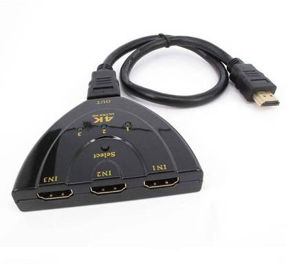 Smacc  TV-out Cable high quality 3 Port HDMI Switch 4k full HD high speed Cable 50 Cm ( 3 Input and 1 output )
