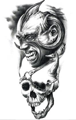 hitler germany Double Skull Temporary Body Tattoo