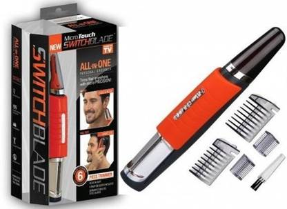 m a enterprises Micro Touch Max Personal Ear Nose Neck Eyebrow Hair Trimmer Remover All In One Personal Trimmer For Men Touch Max Nose Ear & Eyebrow Hair Mini Trimmer Hair Removal Grooming Kit 45  Runtime 4 Length Settings