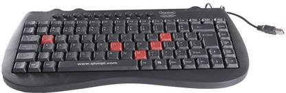 QUANTUM QHM7309 Mini Slimtek Multimedia Wired USB Laptop-size Laptop Keyboard Compatible with Desktop, Laptop, Mac