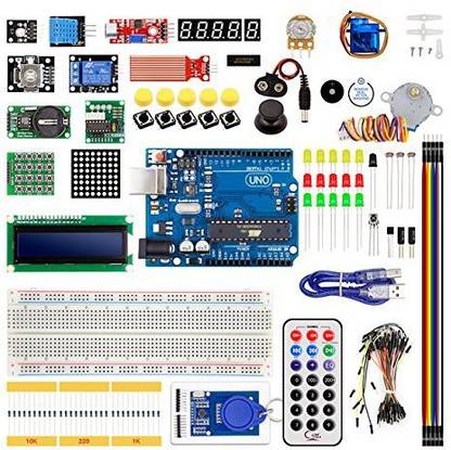 REES52 Arduino Uno R3 Arduino Starter Kit with Arduino uno + Arudino Sensor + Stepper Motor + Breadboard + led + Buzzer + RFID module Electronic Components Electronic Hobby Kit