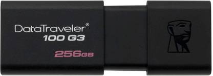 KINGSTON DT100G3/256GBIN 256 GB Pen Drive Compatible with Gaming Console, Desktop Computer, Audio Player, Television, Laptop USB 3.0 Plastic Case