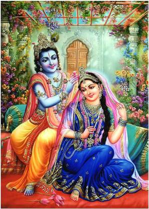 Radha-krishna pic decor for wall Photographic Paper