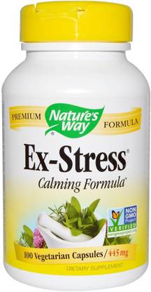 Nature's Way Nature's Way, Ex-Stress, Calming Herbal Formula, 890 mg, 100 Vegan Capsules