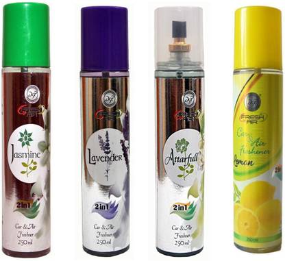 DSP LEMON CART CAR & AIR FRESHNER 250ML + JASMINE CAR & AIR FRESHNER 250ML +LAVENDER CAR & AIR FRESHNER 250ML + ATTARFULL CAR & AIR FRESHNER 250ML Eau de Parfum - 250 ml