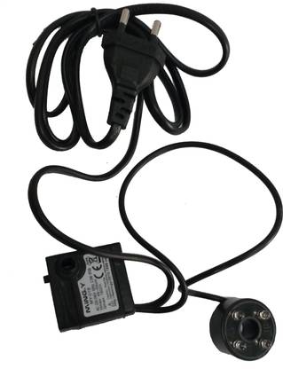 Purpledip Small Motor Pump & LED Lights Cord For Indoor Table Top Feng Shui Fountain Water Aquarium Pump
