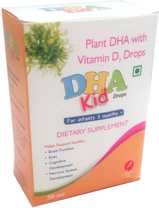 Friska Plant DHA with Vitamin D3 Kid Drop Delicious Health & Nutrition Drop For Infant 3 Months 30ml Unflavored Drops