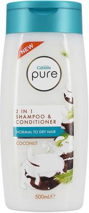 Cussons Pure 2in Shampoo & Conditioner, Coconut 500ml