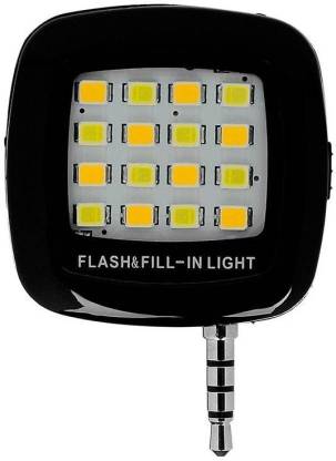 Junaldo MINI Portable 16 LED Spotlight smartphone led flash fill light for iPhone and Android Devices for External Flash Fill Light Self (Mix color) Flash