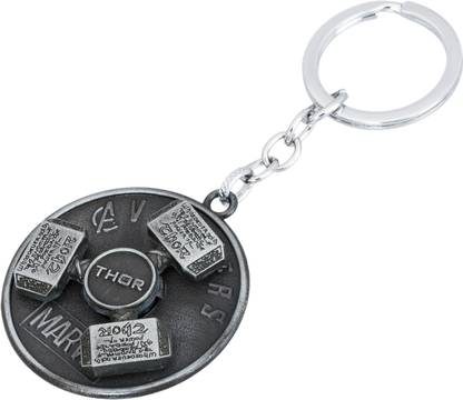 PACHPAN 56 Marvel Avengers Rotating Triple Thor Hammer Metallic Keyring Key Chain
