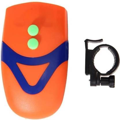 FASTPED CE Standard Bicycle 3 LED 3 Mode Front Head Light & Loud Horn Bell, Orange LED Front Light