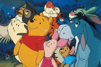 WAQI Winnie The Pooh, Piglet, Roo, Rabbit, Owl, Tigger, Rabbit Canvas 16 inch x 11 inch Painting
