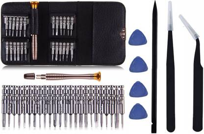PagKis 25 in 1 Mobile, Laptop Repair Tools with 2 ESD Safe Tweezers, 1 ESD Safe Spudger and 4 Triangular Openers for iPhone, MacBook, Gadgets and small electronic devices Precision Screwdriver Set