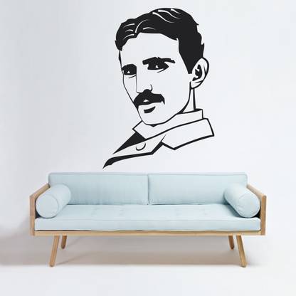StickMe 80 cm Nikola Tesla Wall Sticker - SM 126 Self Adhesive Sticker