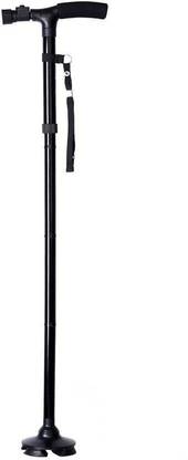 Sadvidhya Old Man Walking Folding Stick/Cane with Height Sdjustment and LED Light Walking Stick